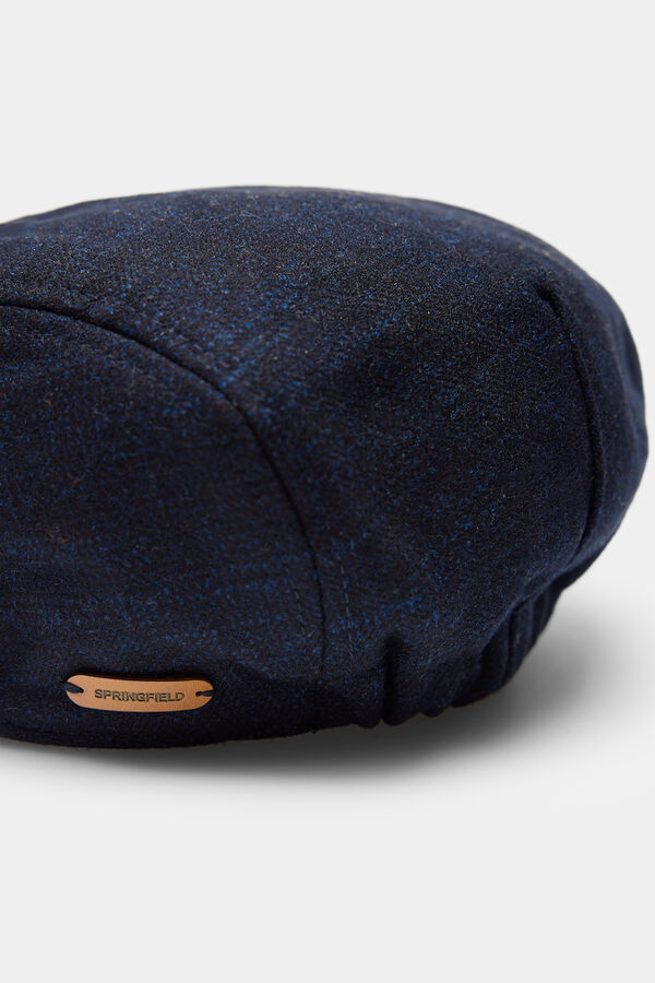 Springfield Wool blend textured flat hat bluish