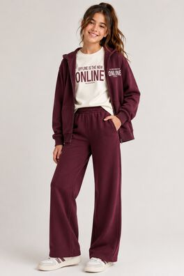 Pantalón de felpa de pierna ancha