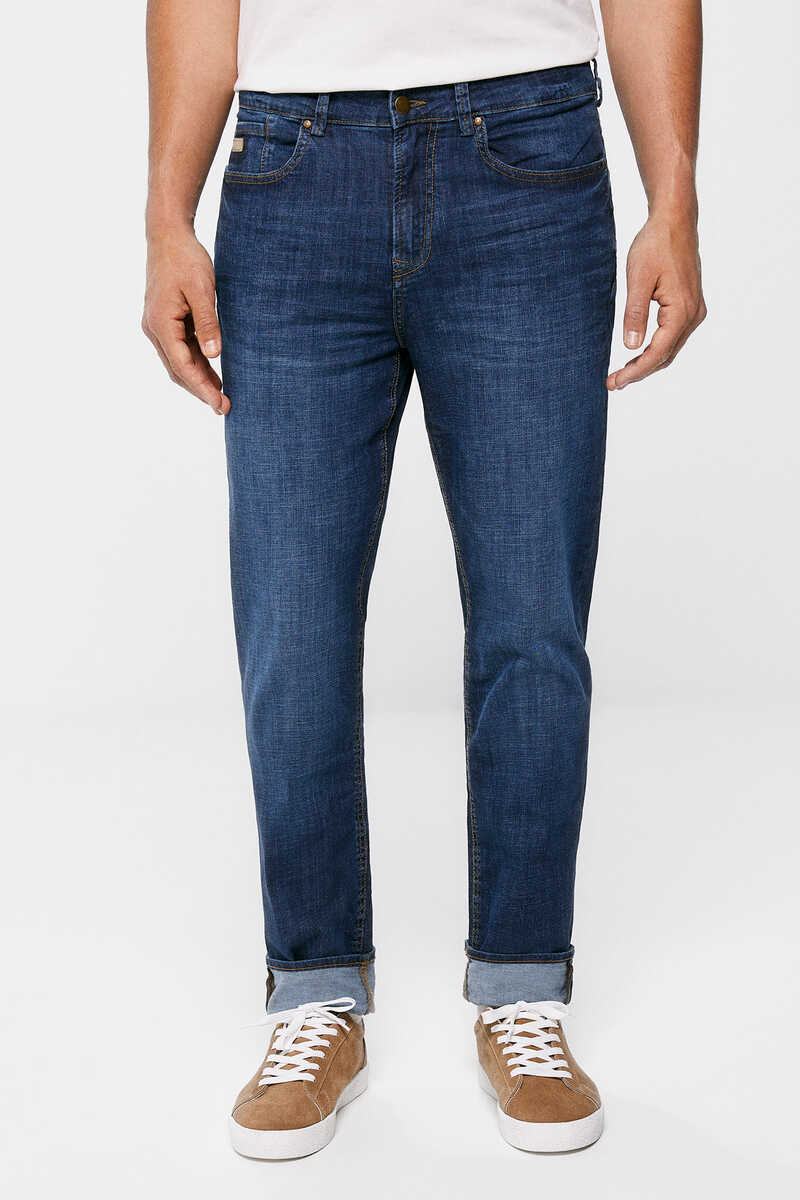 Springfield Jeans slim ultraléger délavage moyen foncé bleuté