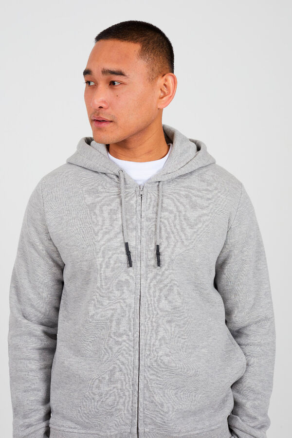 Brave Soul Sudadera con capucha y cremallera gris