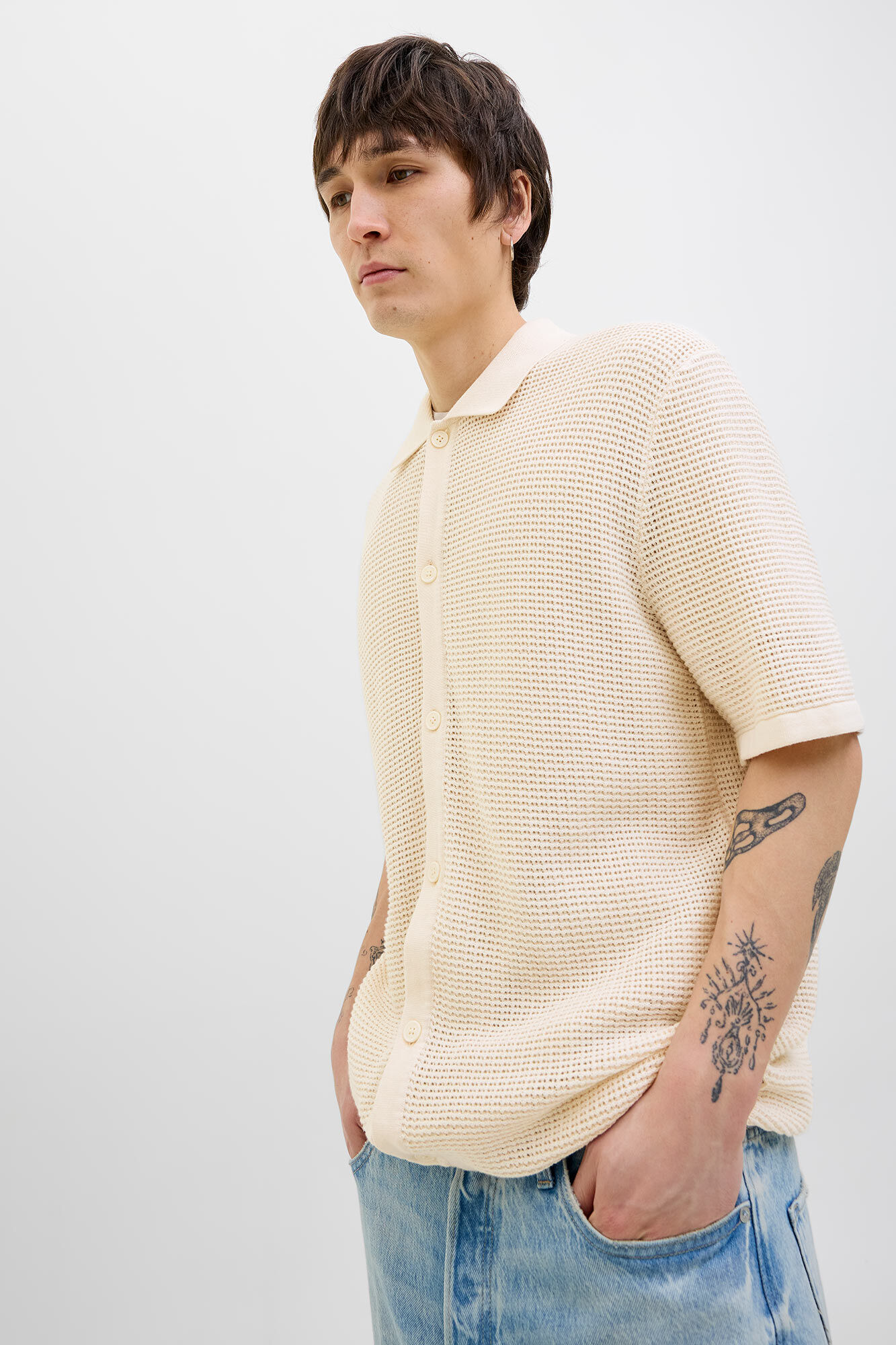 Jack & Jones Strickhemd mit entspannter Strick-