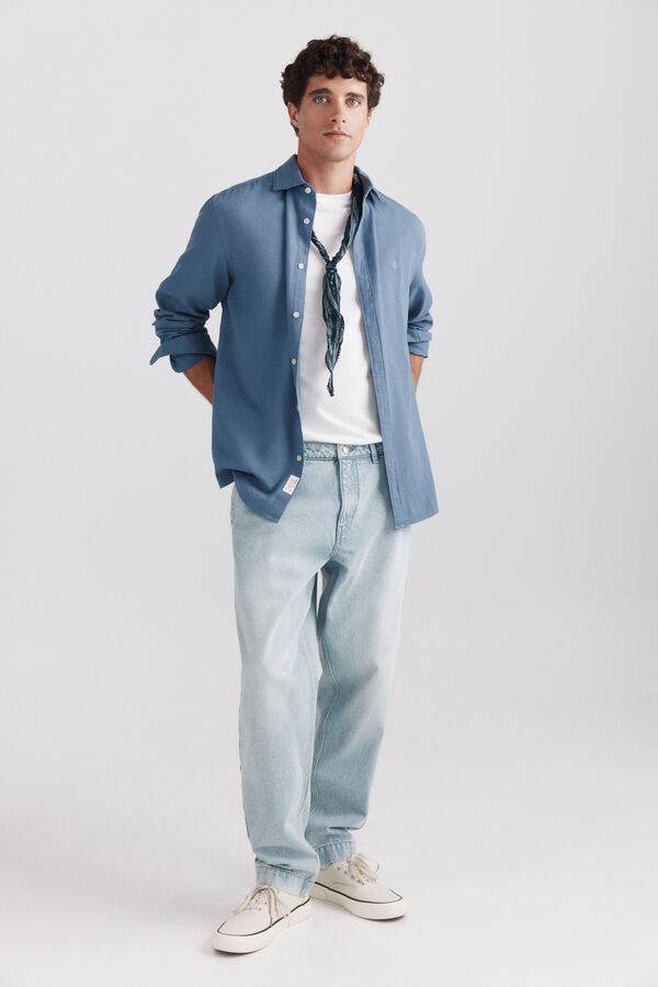 Springfield Camisa estruturada azul