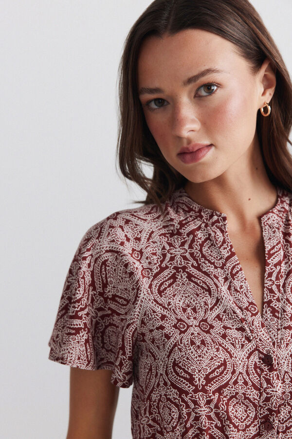 Springfield Robe midi chemise imprim&eacute;e rouge