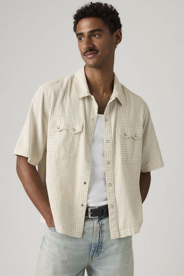 Levi's Camisa crop de manga corta blanco