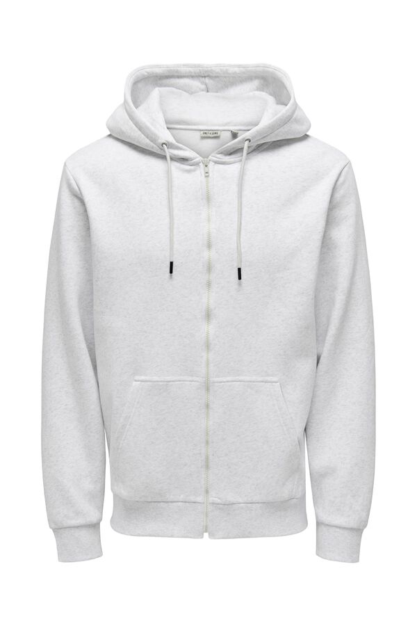 Only & Sons Sudadera con cremallera gris