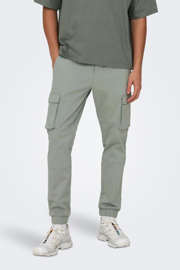 Only & Sons Tapered-Fit-Cargohose f&uuml;r Herren Grau