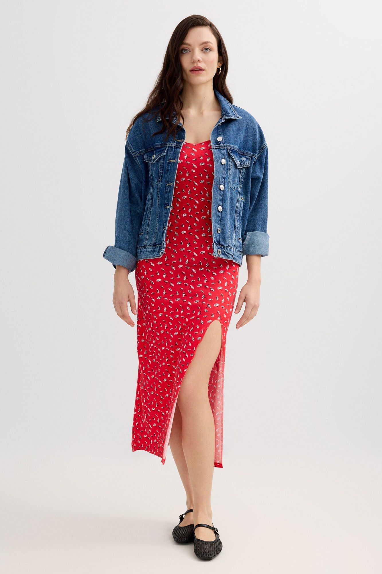 Inside Vestido midi manga curta