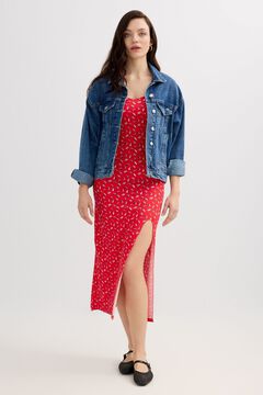 Inside Vestido midi manga corta