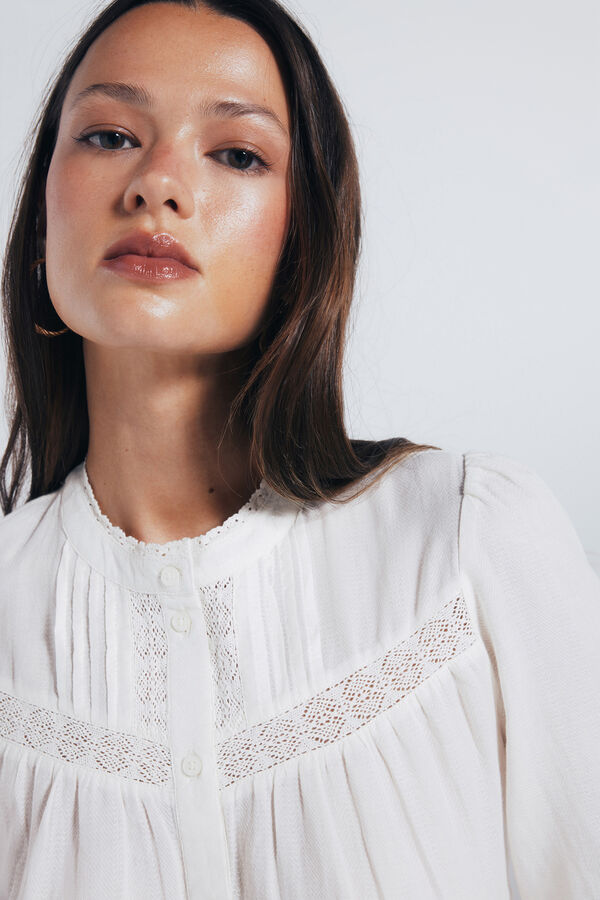 Springfield Cotton lace blouse nude