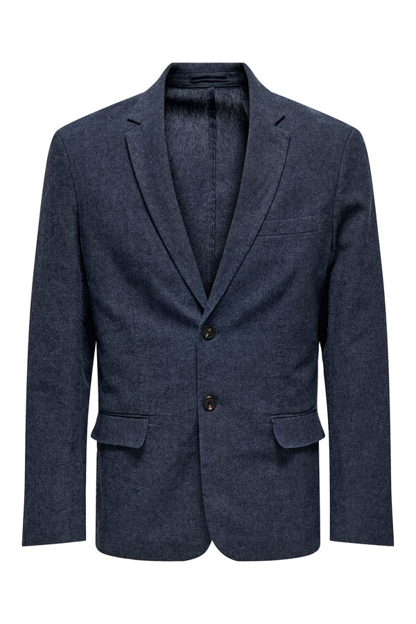 Only & Sons Blazer de lino azul