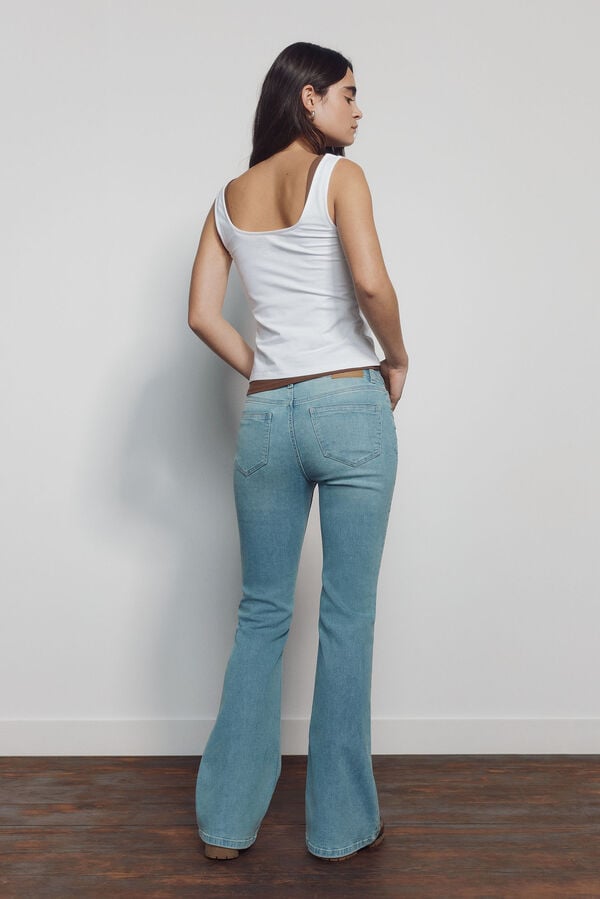 Springfield Jeans cintura m&eacute;dia flare  azul