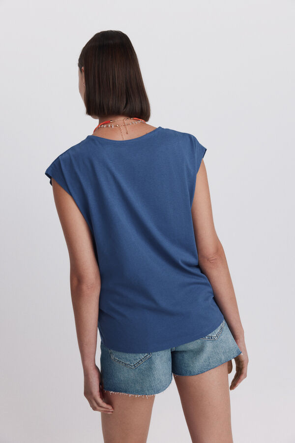 Springfield Printed short sleeve T-shirt blue