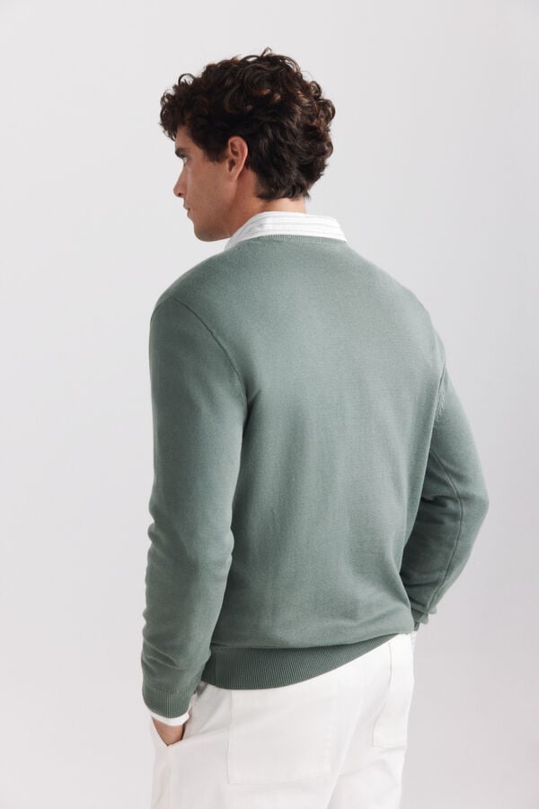 Springfield Basic round neck jumper green