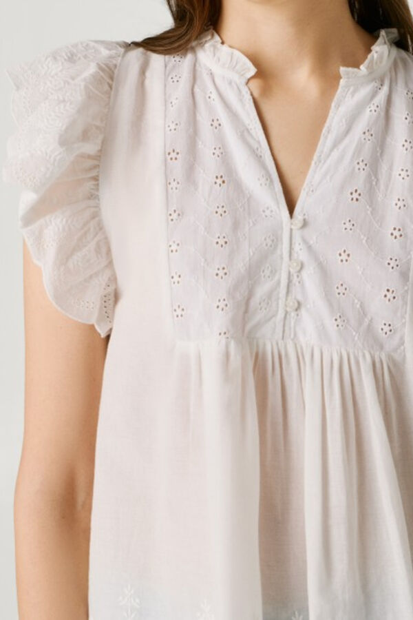 Pepe Jeans Butterfly sleeve shirt beige