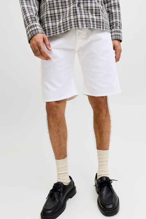 Jack & Jones Stone wash regular Bermuda shorts white