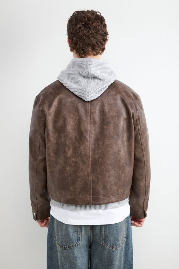 Balmohk Faux leather jacket nude