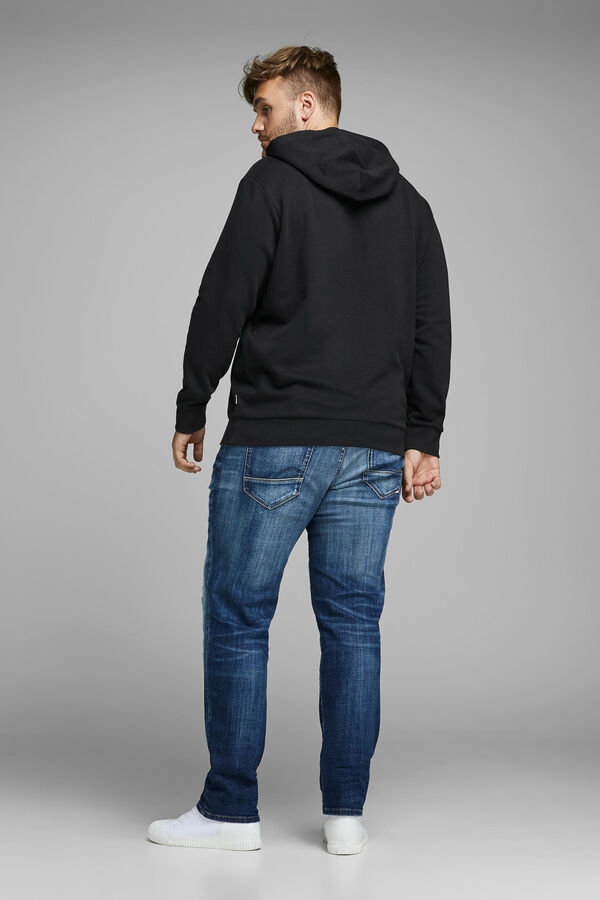 Springfield PLUS logo print hooded sweatshirt black