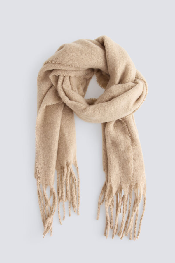 Springfield Plain scarf with tassels brown