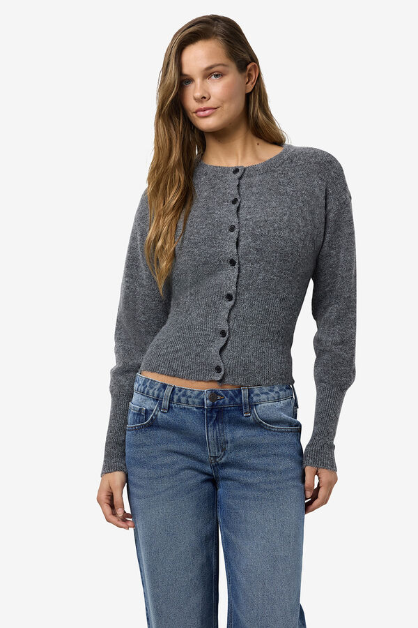 Noisy May C&aacute;rdigan abullonado gris