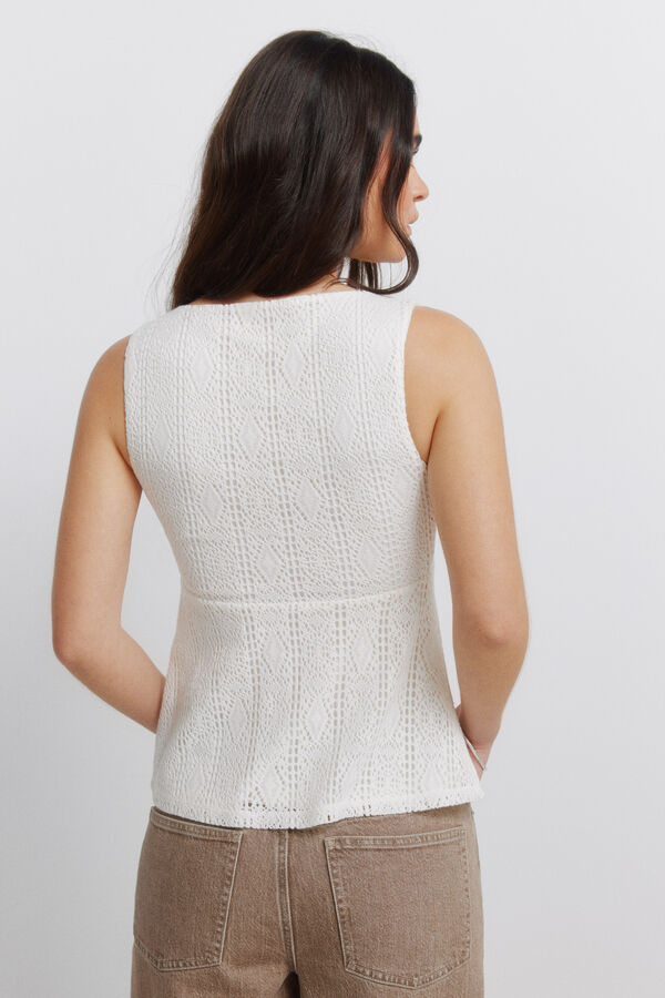 Springfield T-shirt bretelles brod&eacute; &agrave; n&oelig;ud blanc