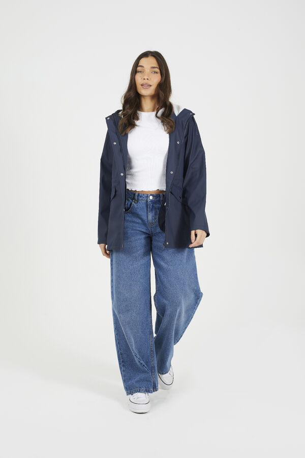 Brave Soul Rubberized raincoat blue