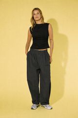 Noisy May Short sleeve waterfall neckline top black