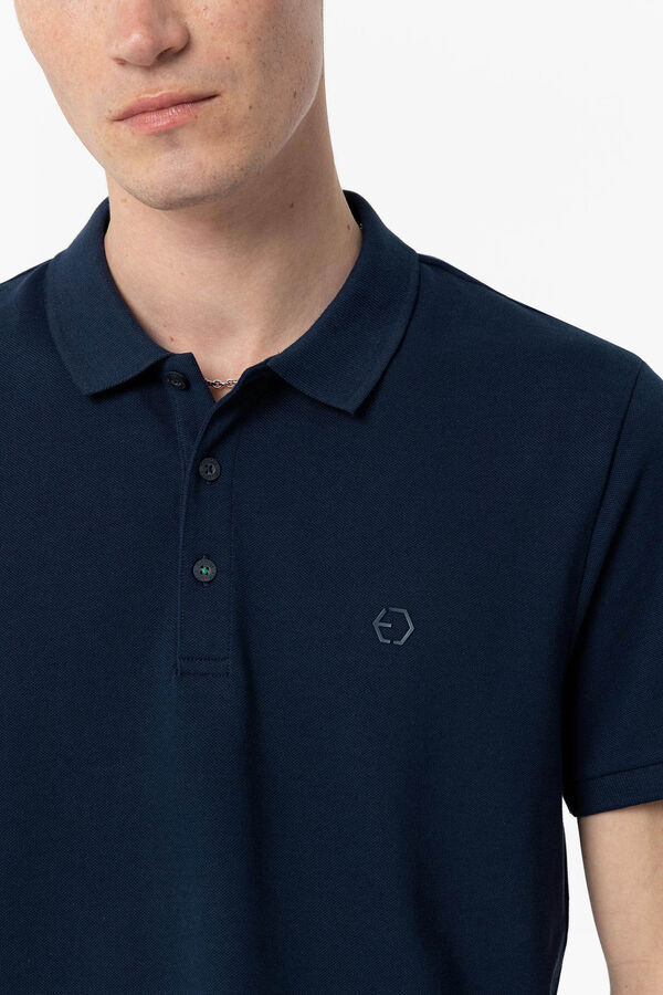 Springfield Piqué polo shirt with front appliqué bluish