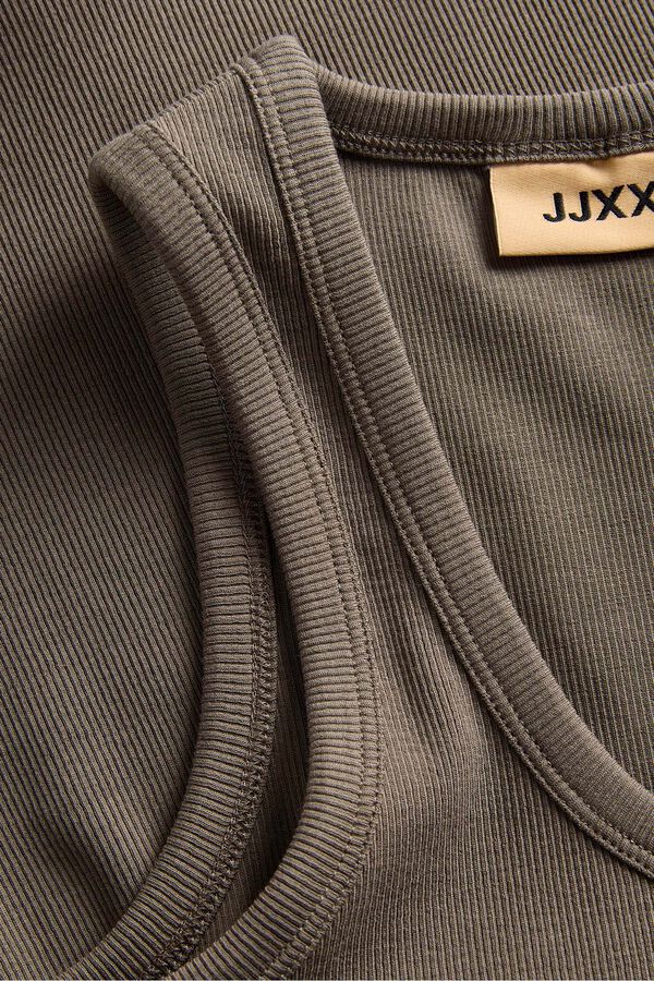 Jack & Jones Top canal&eacute; sin mangas el&aacute;stico gris