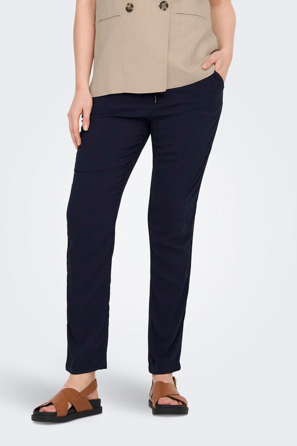 Only Pantal&oacute;n recto fluido azul