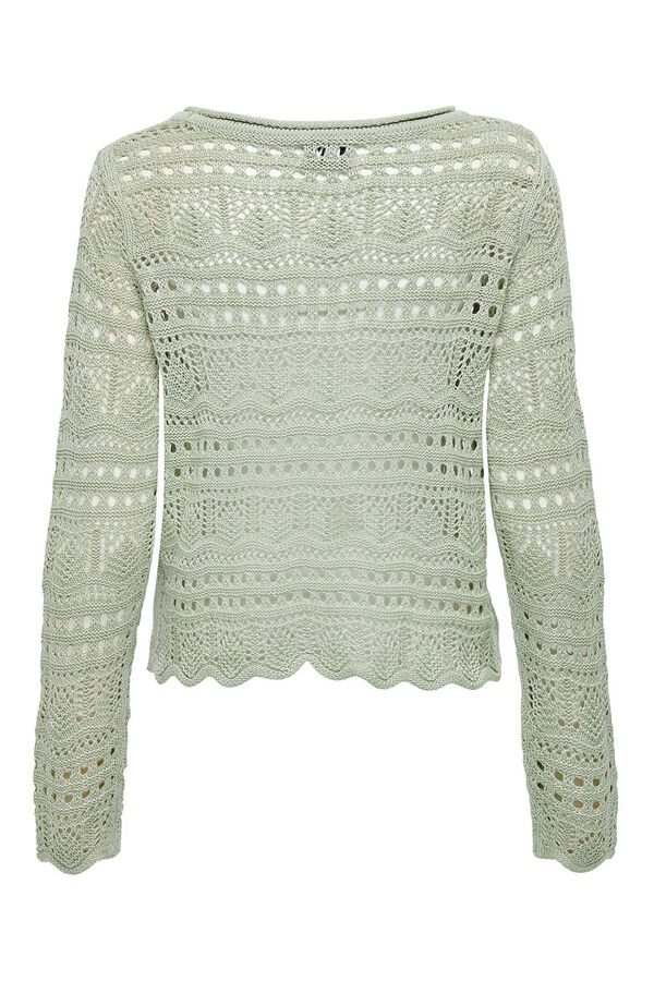 JDY Openwork round neck neck sweater grey