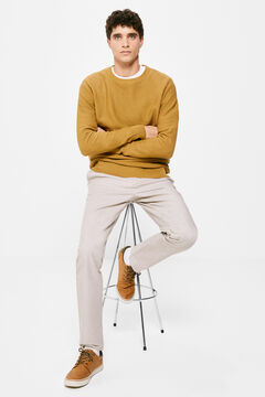 Springfield Textured two-tone formal chinos camel