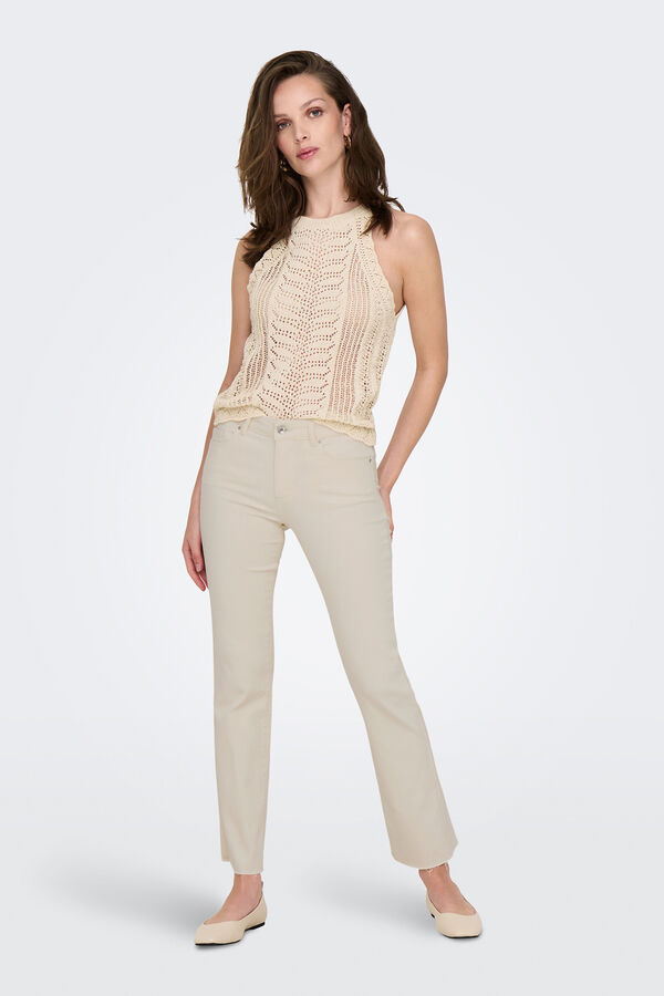 Only Flared crop jeans pink