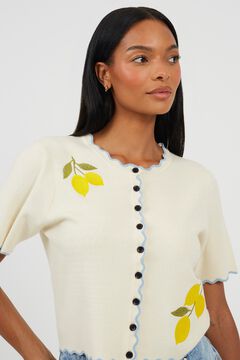 Brave Soul C&aacute;rdigan con bordado de lim&oacute;n