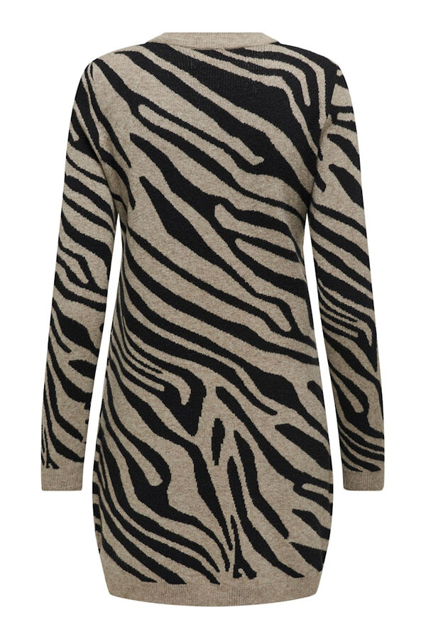Only kurzes Kleid Strick- mit Animalprint Nude
