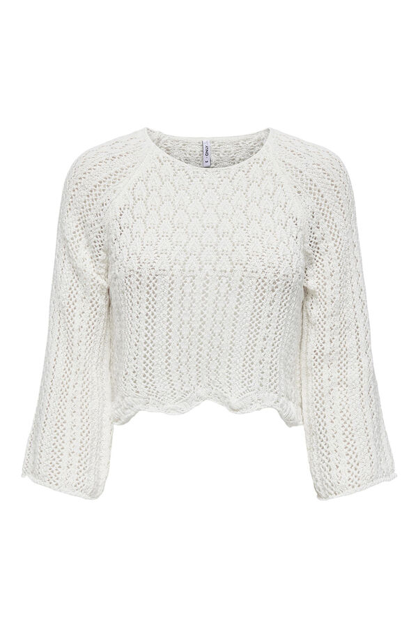 Only Gestanzter Strick- Weiß