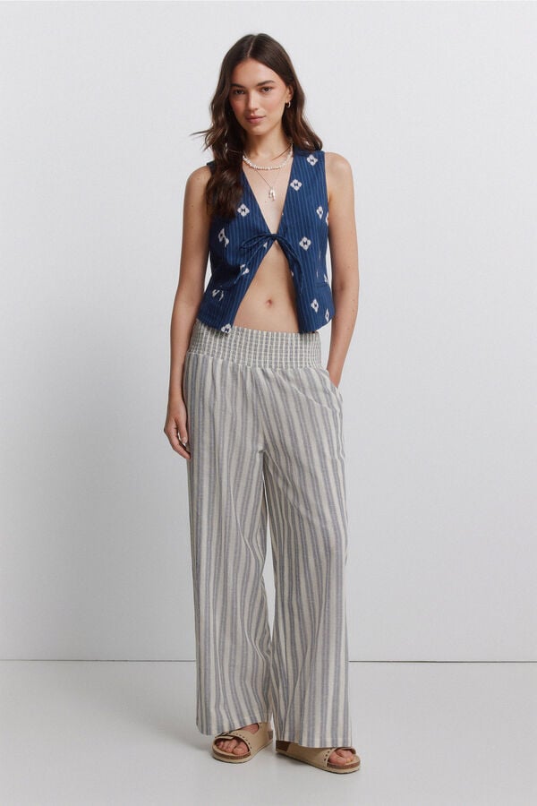 Springfield Printed tie gilet blue