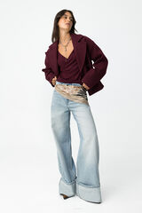 Tiffosi Relaxed Coat with Double Cross Bordo