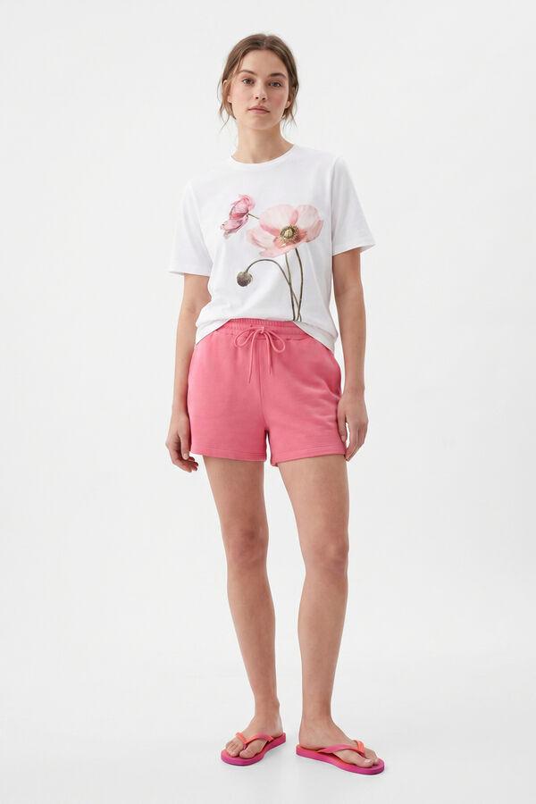 Pieces Front print short sleeve T-shirt white