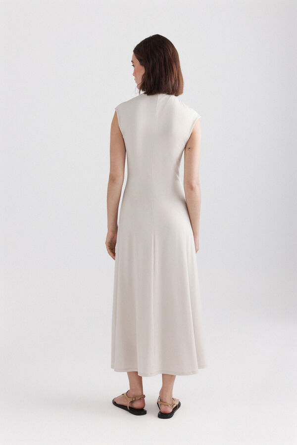 Springfield Sleeveless dress beige