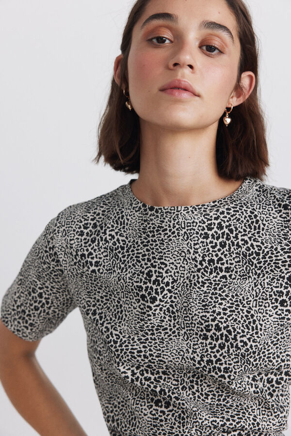 Springfield Animal print T-shirt brown