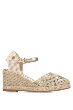 XTI Alpargata Cu&ntilde;a Trenzado Metalizado