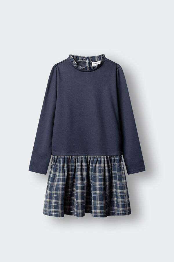Springfield Kids Girl's two-fabric dress blue