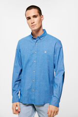 Springfield Textured coloured shirt royal blue