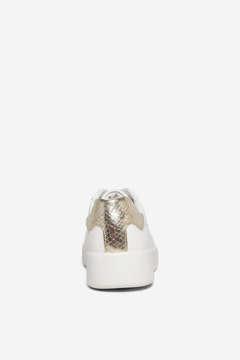 Zapatillas Blancas Mujer Sneakers Blanco Dorado T.36 : : Moda