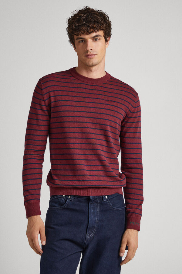 Springfield Striped cotton jumper red