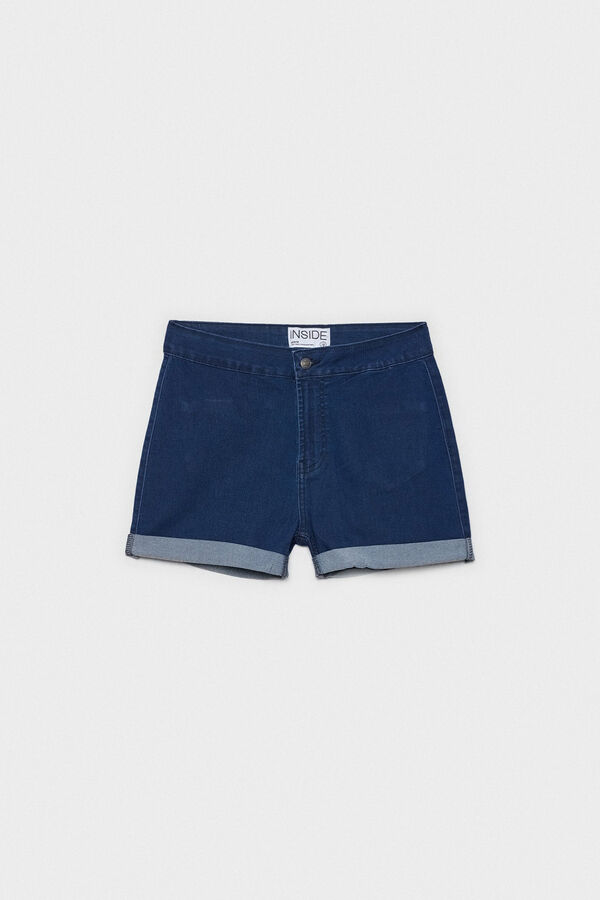 Springfield Denim-Shorts High Rise Slim blau