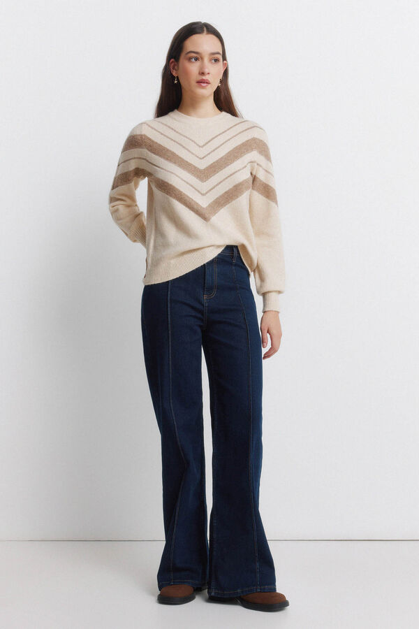 Springfield Chevron lurex jumper brown
