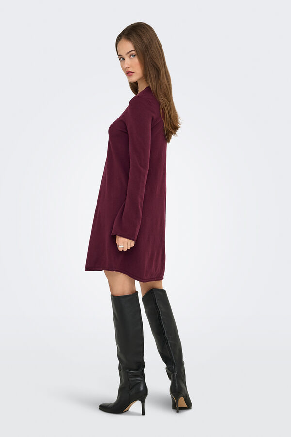 Only Vestido corto manga larga morado/lila