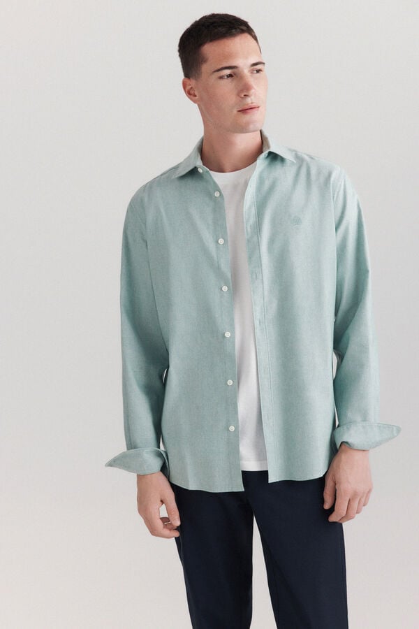 Springfield Chemise oxford en tencel vert