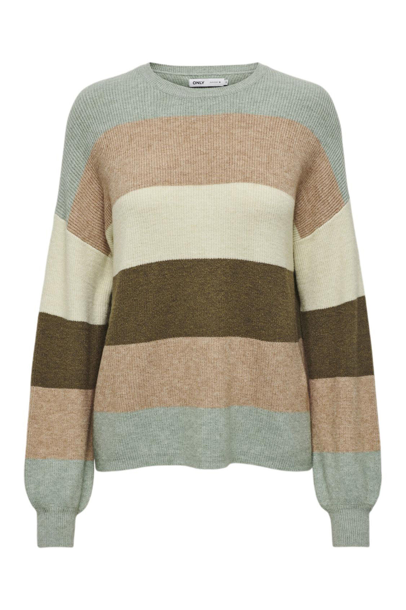 Only Jersey de rayas cuello redondo